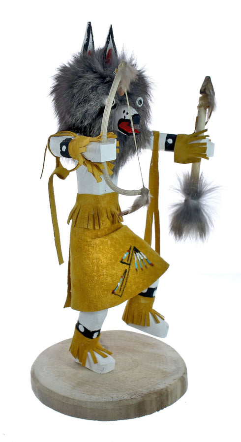 Native American Gray Wolf Kachina Doll NX11477